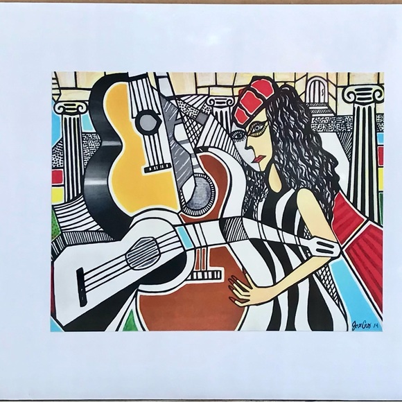 guitarras original artwork print on Epson paper matte size 24x19” price 70